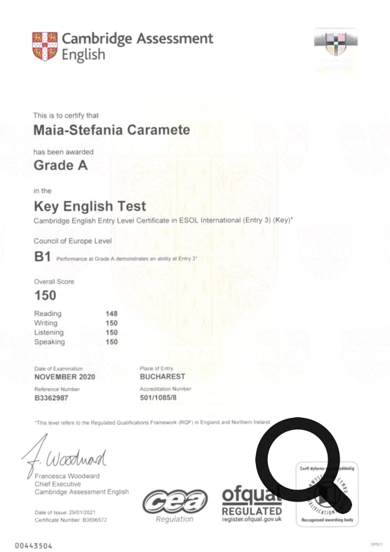 Cambridge Assesment Test - KET Certification
